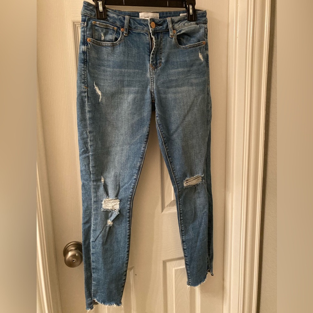 Dear John ripped skinny jeans with frayed hem